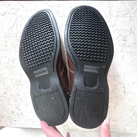 Johnston and Murphy Shoes Brown SHEEPSKIN Leather Sneaker Mens 10.5 Loafers - Picture 8 of 8